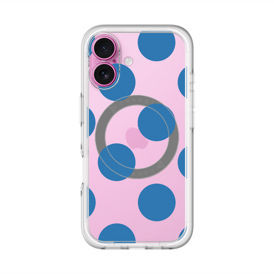 スリムプロテクションプレミアムケース with MagSafe［ シンプルドット - Blue ］