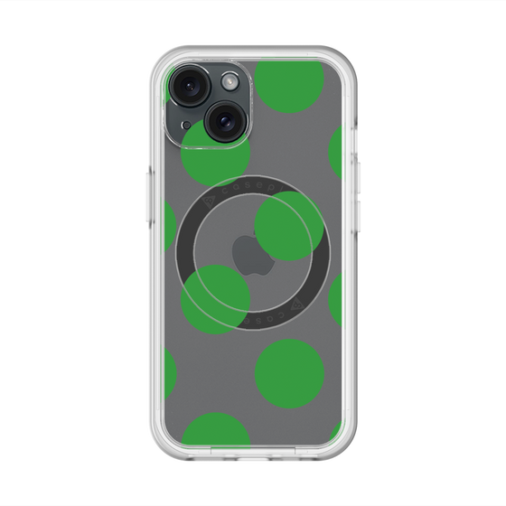 スリムプロテクションプレミアムケース with MagSafe［ シンプルドット - Green ］
