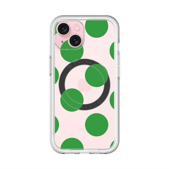 スリムプロテクションプレミアムケース with MagSafe［ シンプルドット - Green ］