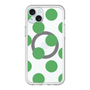 スリムプロテクションプレミアムケース with MagSafe［ シンプルドット - Green ］