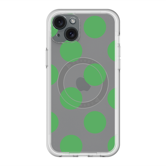 スリムプロテクションプレミアムケース with MagSafe［ シンプルドット - Green ］