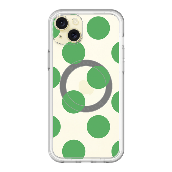 スリムプロテクションプレミアムケース with MagSafe［ シンプルドット - Green ］