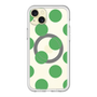 スリムプロテクションプレミアムケース with MagSafe［ シンプルドット - Green ］