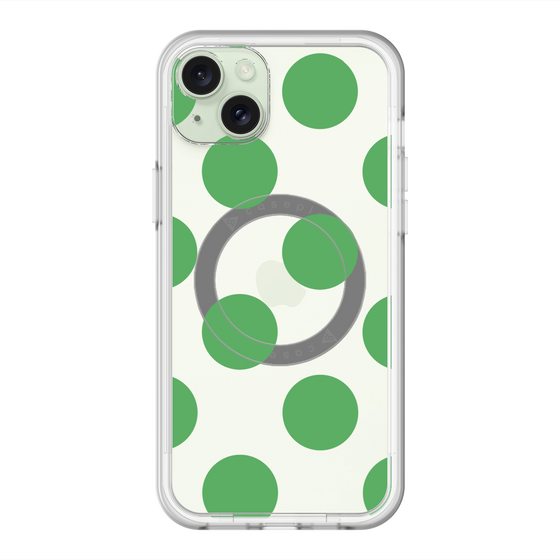 スリムプロテクションプレミアムケース with MagSafe［ シンプルドット - Green ］