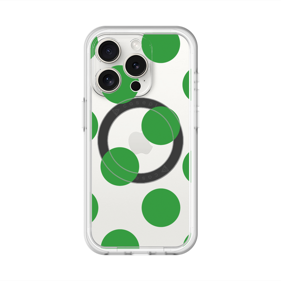 スリムプロテクションプレミアムケース with MagSafe［ シンプルドット - Green ］