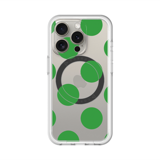スリムプロテクションプレミアムケース with MagSafe［ シンプルドット - Green ］