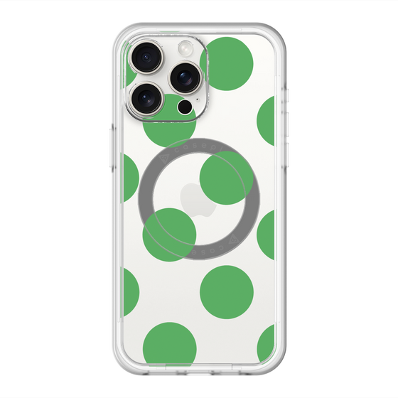 スリムプロテクションプレミアムケース with MagSafe［ シンプルドット - Green ］
