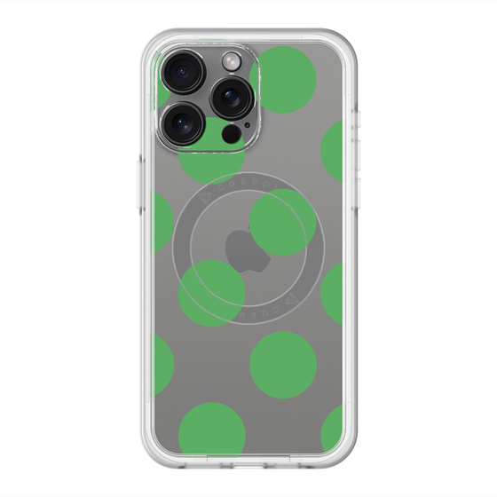 スリムプロテクションプレミアムケース with MagSafe［ シンプルドット - Green ］