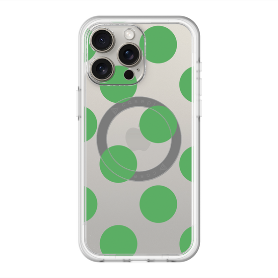 スリムプロテクションプレミアムケース with MagSafe［ シンプルドット - Green ］