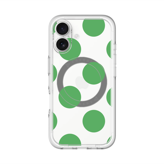 スリムプロテクションプレミアムケース with MagSafe［ シンプルドット - Green ］