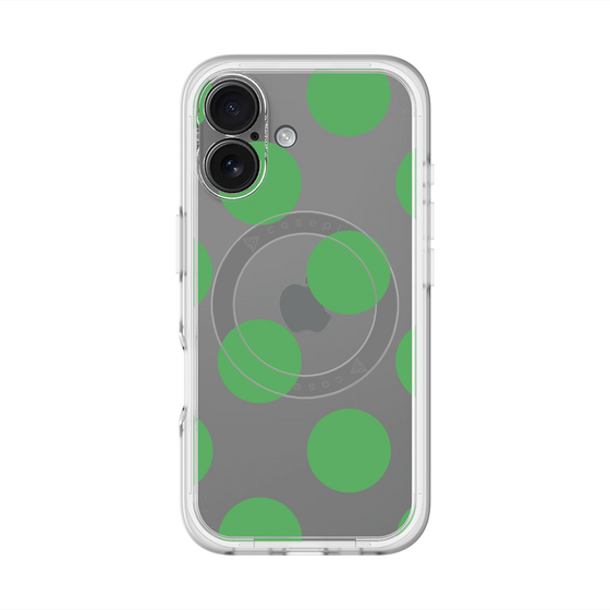 スリムプロテクションプレミアムケース with MagSafe［ シンプルドット - Green ］