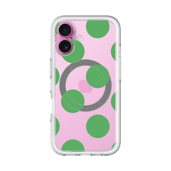 スリムプロテクションプレミアムケース with MagSafe［ シンプルドット - Green ］