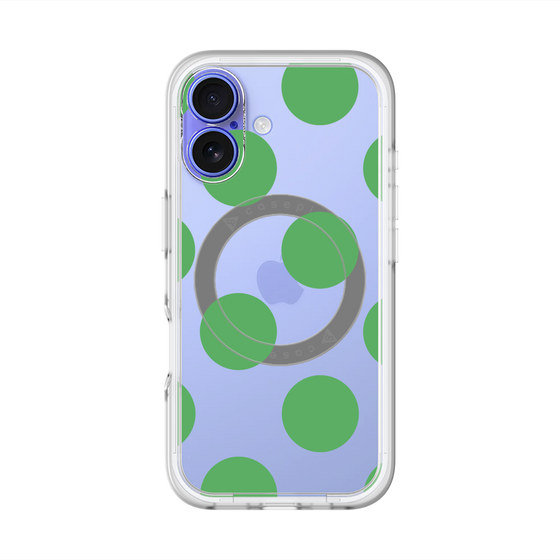 スリムプロテクションプレミアムケース with MagSafe［ シンプルドット - Green ］