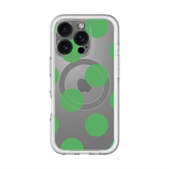 スリムプロテクションプレミアムケース with MagSafe［ シンプルドット - Green ］
