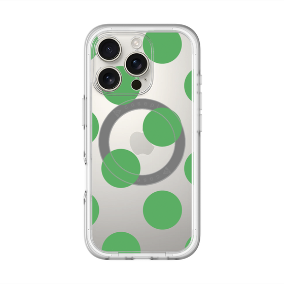 スリムプロテクションプレミアムケース with MagSafe［ シンプルドット - Green ］
