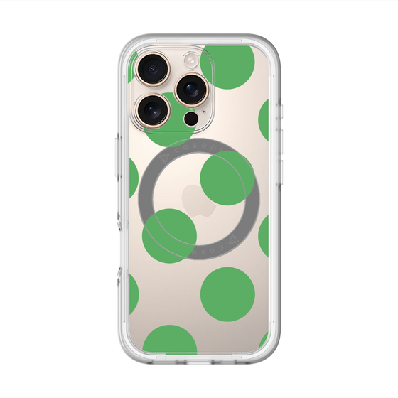 スリムプロテクションプレミアムケース with MagSafe［ シンプルドット - Green ］