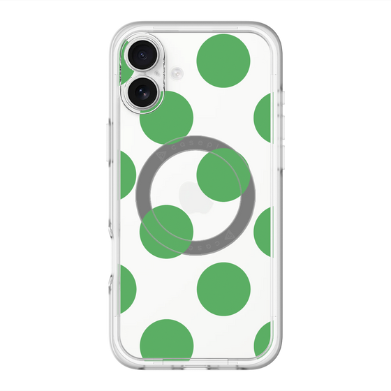 スリムプロテクションプレミアムケース with MagSafe［ シンプルドット - Green ］