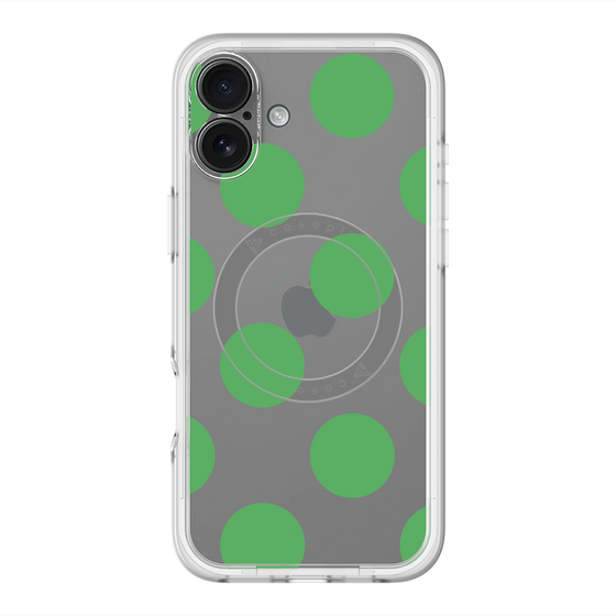 スリムプロテクションプレミアムケース with MagSafe［ シンプルドット - Green ］