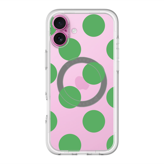 スリムプロテクションプレミアムケース with MagSafe［ シンプルドット - Green ］