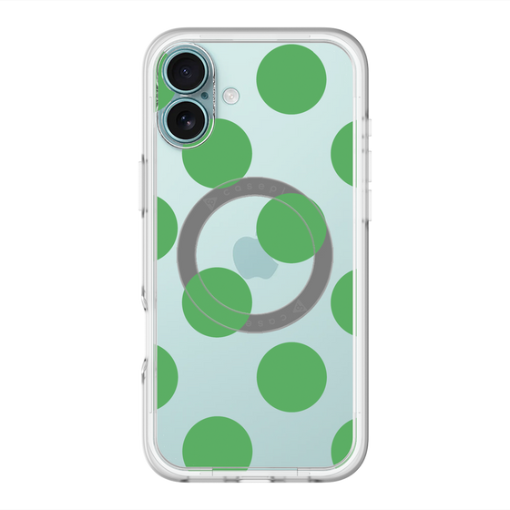 スリムプロテクションプレミアムケース with MagSafe［ シンプルドット - Green ］