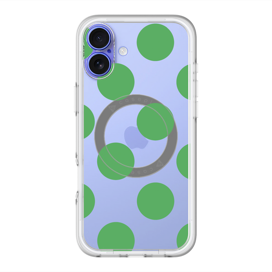 スリムプロテクションプレミアムケース with MagSafe［ シンプルドット - Green ］