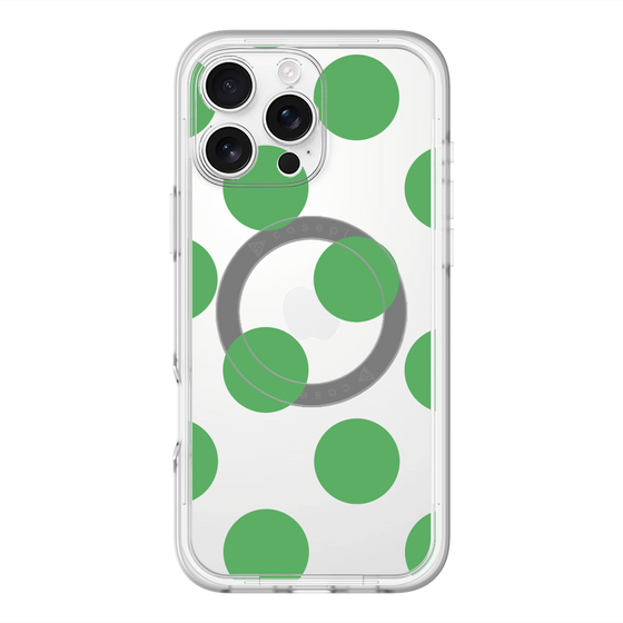 スリムプロテクションプレミアムケース with MagSafe［ シンプルドット - Green ］