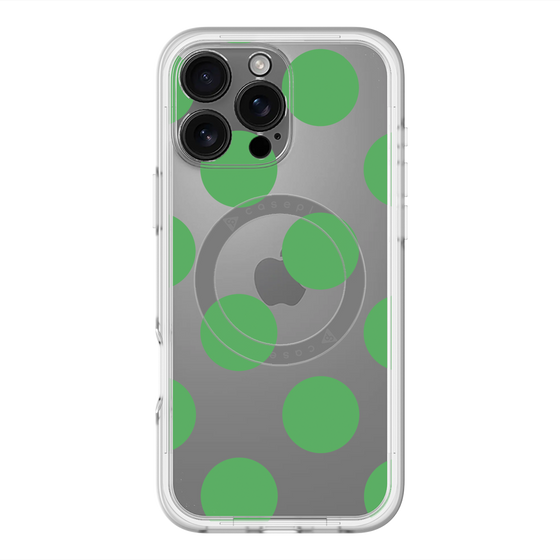 スリムプロテクションプレミアムケース with MagSafe［ シンプルドット - Green ］