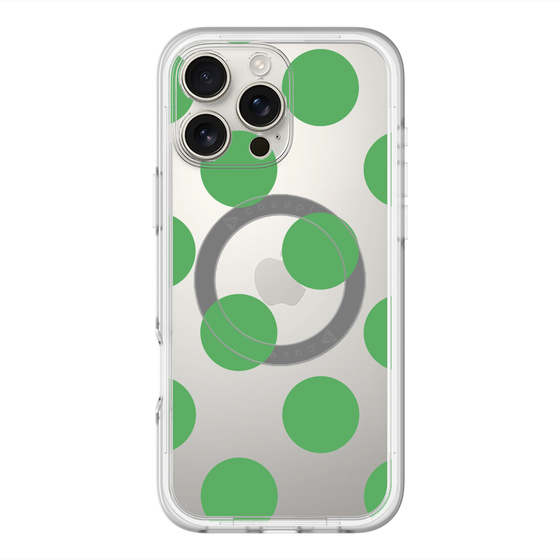 スリムプロテクションプレミアムケース with MagSafe［ シンプルドット - Green ］