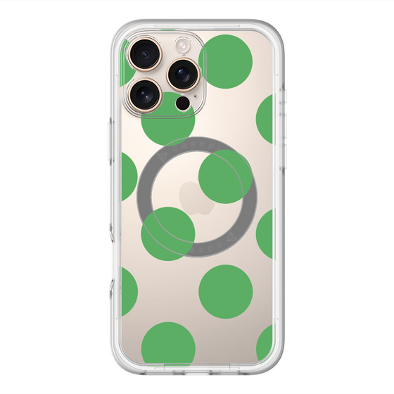 スリムプロテクションプレミアムケース with MagSafe［ シンプルドット - Green ］