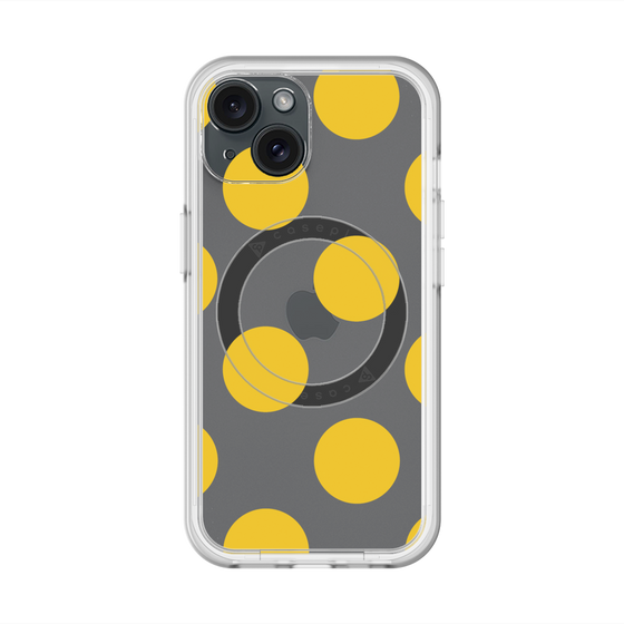 スリムプロテクションプレミアムケース with MagSafe［ シンプルドット - Yellow ］