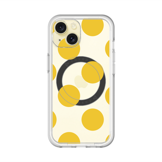 スリムプロテクションプレミアムケース with MagSafe［ シンプルドット - Yellow ］