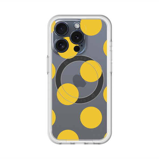 スリムプロテクションプレミアムケース with MagSafe［ シンプルドット - Yellow ］