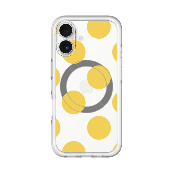 スリムプロテクションプレミアムケース with MagSafe［ シンプルドット - Yellow ］