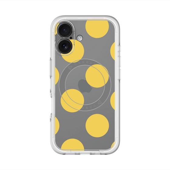 スリムプロテクションプレミアムケース with MagSafe［ シンプルドット - Yellow ］