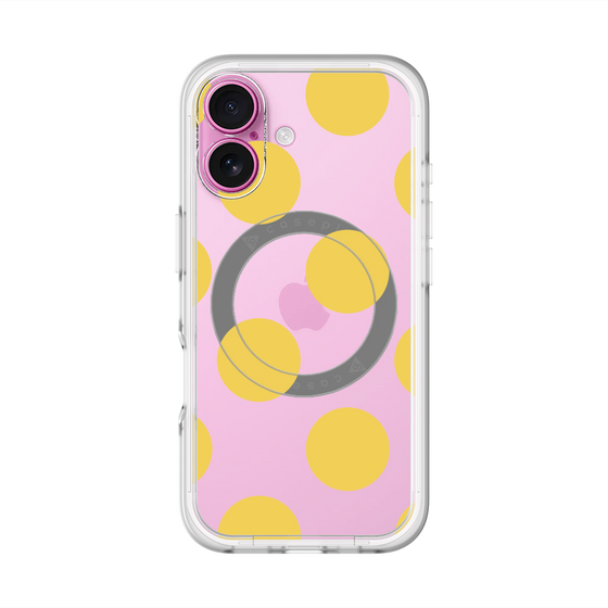 スリムプロテクションプレミアムケース with MagSafe［ シンプルドット - Yellow ］