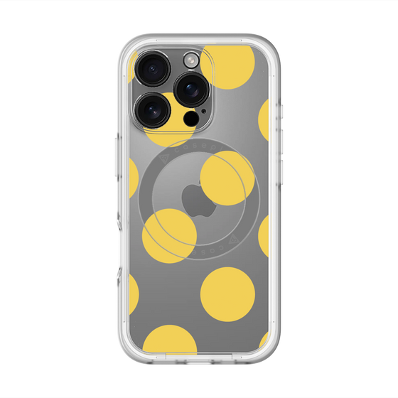 スリムプロテクションプレミアムケース with MagSafe［ シンプルドット - Yellow ］