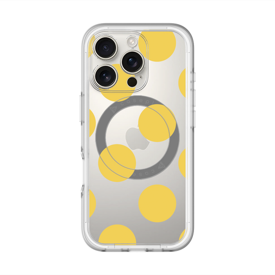 スリムプロテクションプレミアムケース with MagSafe［ シンプルドット - Yellow ］