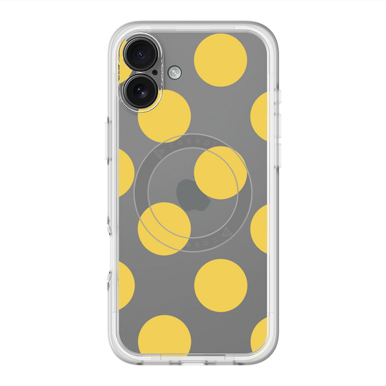 スリムプロテクションプレミアムケース with MagSafe［ シンプルドット - Yellow ］