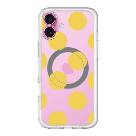 スリムプロテクションプレミアムケース with MagSafe［ シンプルドット - Yellow ］