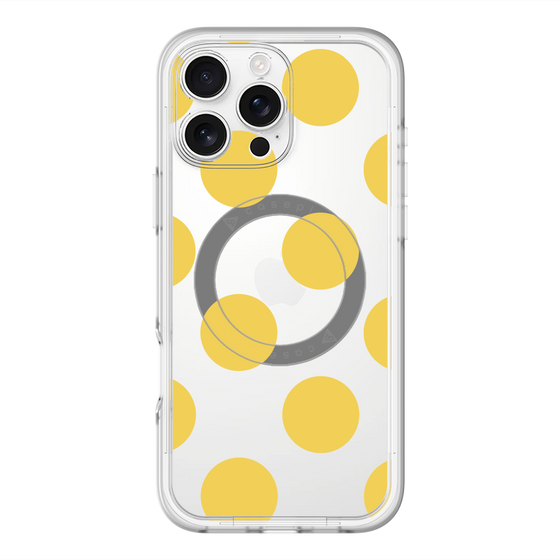 スリムプロテクションプレミアムケース with MagSafe［ シンプルドット - Yellow ］