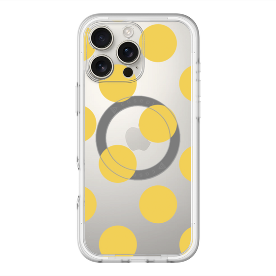 スリムプロテクションプレミアムケース with MagSafe［ シンプルドット - Yellow ］