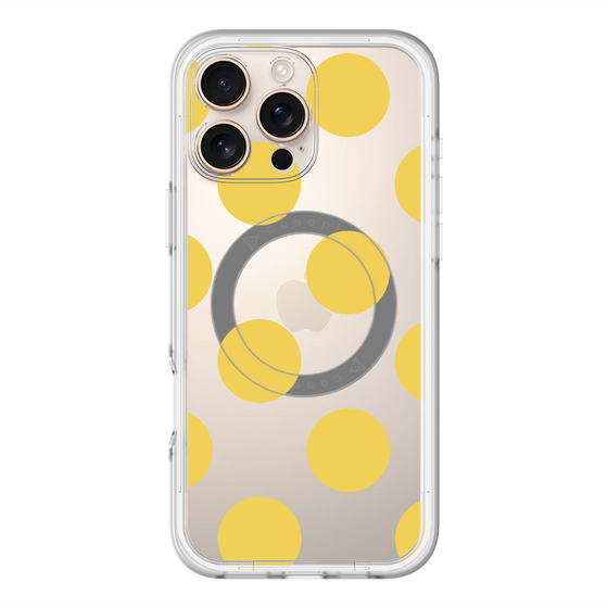 スリムプロテクションプレミアムケース with MagSafe［ シンプルドット - Yellow ］