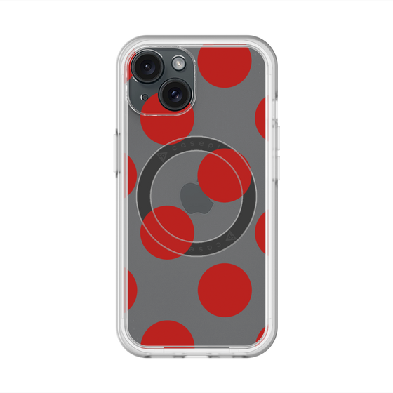スリムプロテクションプレミアムケース with MagSafe［ シンプルドット - Red ］