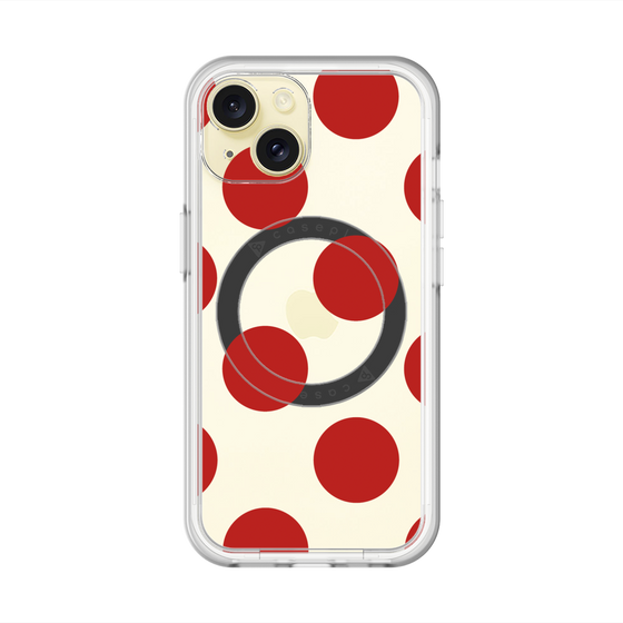 スリムプロテクションプレミアムケース with MagSafe［ シンプルドット - Red ］