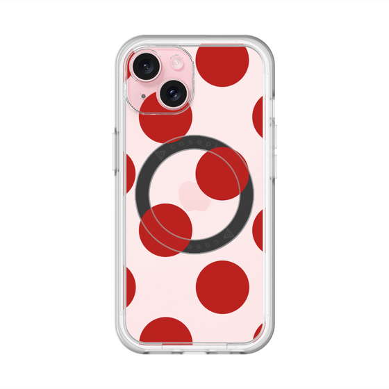 スリムプロテクションプレミアムケース with MagSafe［ シンプルドット - Red ］