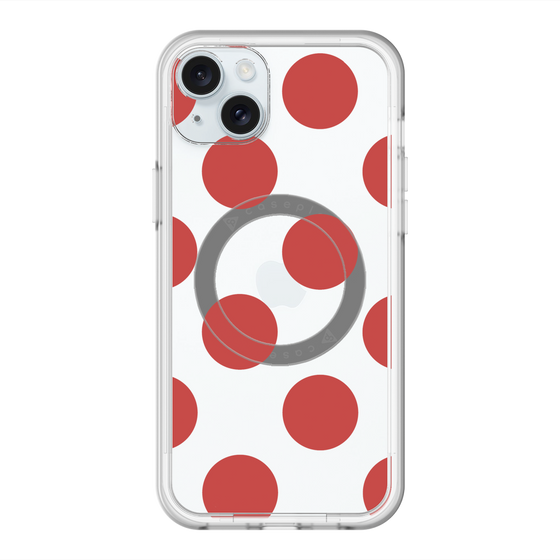 スリムプロテクションプレミアムケース with MagSafe［ シンプルドット - Red ］