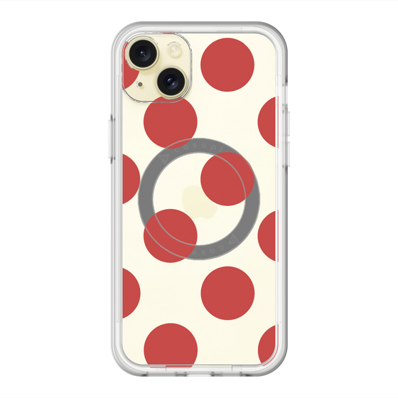 スリムプロテクションプレミアムケース with MagSafe［ シンプルドット - Red ］