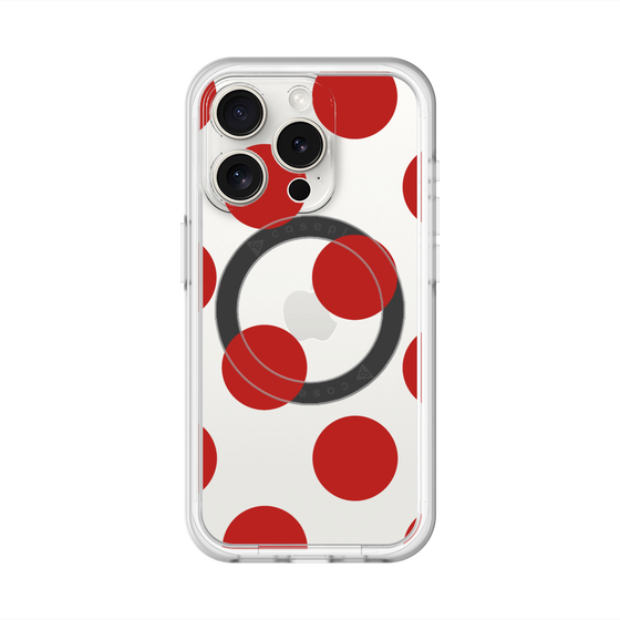 スリムプロテクションプレミアムケース with MagSafe［ シンプルドット - Red ］