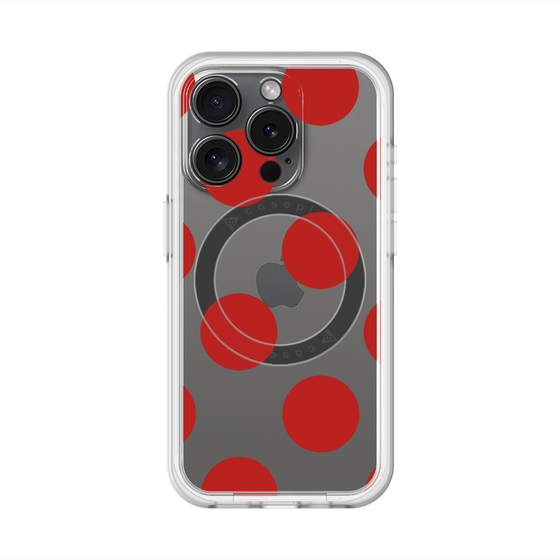 スリムプロテクションプレミアムケース with MagSafe［ シンプルドット - Red ］