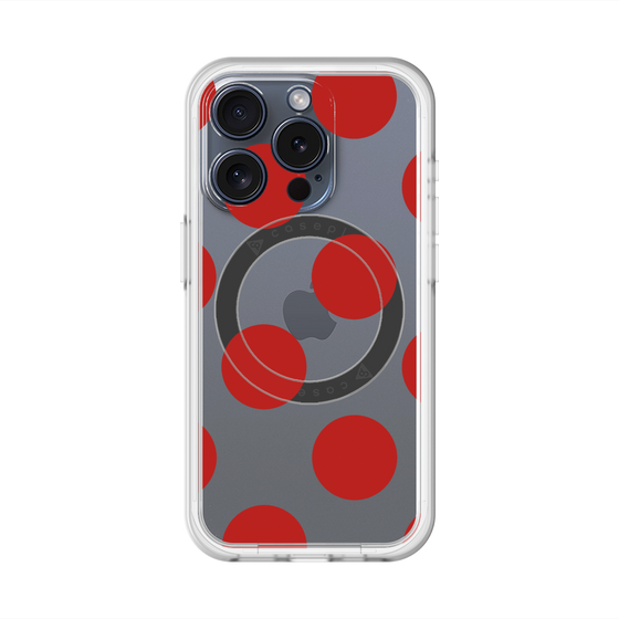 スリムプロテクションプレミアムケース with MagSafe［ シンプルドット - Red ］